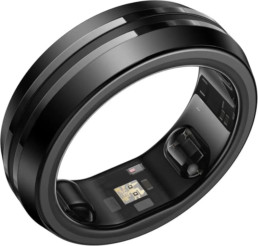 Renpho Lynx Smart Ring Size 8 Black Health Fitness Tracker w/ Charging Case NIB
